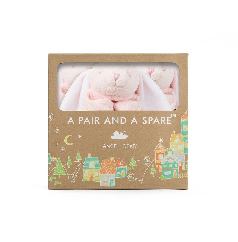Angel Dear - Pink Bunny, Pair and A Spare Blankie Set - Image 1